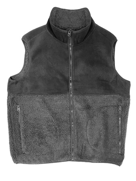 Утепленный жилет EGOMAXX Fleece Kunstfell Warme Jacke Ärmellos ohne Kapuze, серый