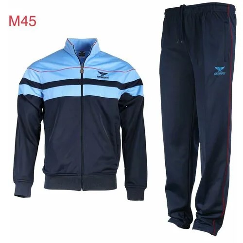 Костюм MONTANASPORT, олимпийка и брюки, силуэт прямой, карманы, размер 54, синий