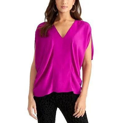 Rachel Rachel Roy Женская блузка Rima Purple с v-образным вырезом и спецодеждой S BHFO 5366