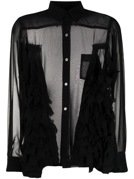 Comme Des Garçons Comme Des Garçons прозрачная рубашка с оборками