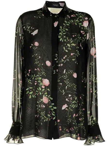 Giambattista Valli шифоновая рубашка с цветочным принтом
