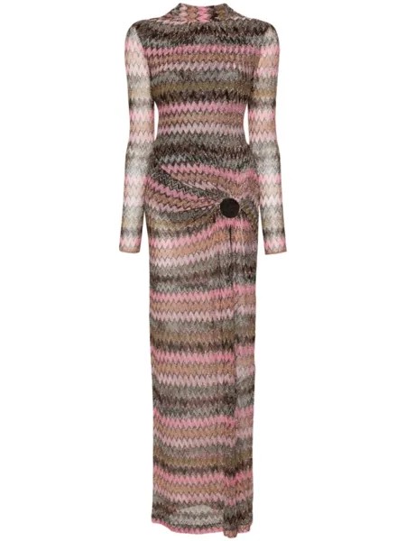 Missoni платье макси с вырезами, розовый