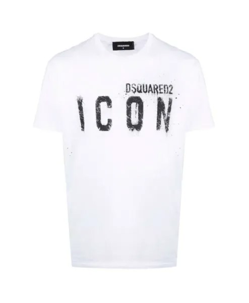 Крутая футболка со спреем Icon Dsquared2, белый