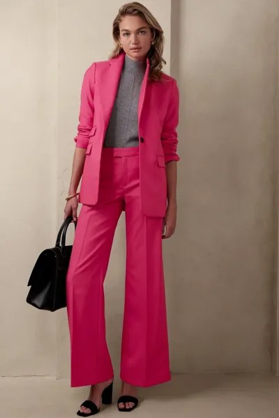 Шерстяные брюки Lido с широкими штанинами Banana Republic, розовый