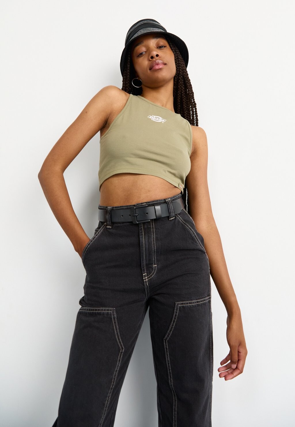 Прямые джинсы MADISON DOUBLE KNEE LOOSE Dickies, черный деним