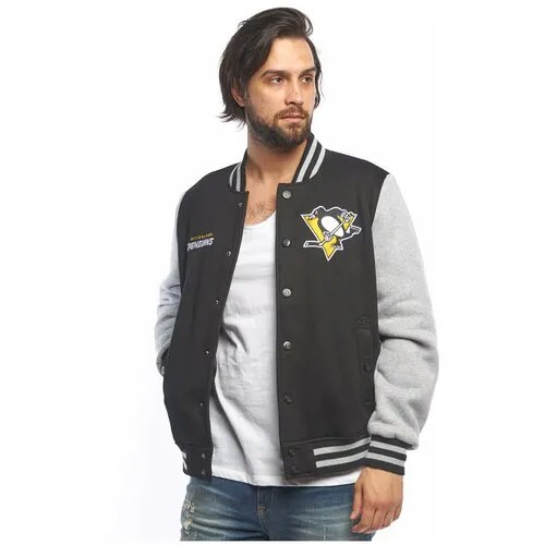 Бомбер Atributika & Club Pittsburgh Penguins, размер S, черный/серый