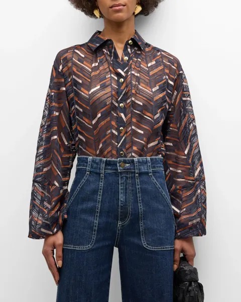 Кардиган в рубчик Roberta Ramy Brook, цвет Spring Navy Lurex Chevron