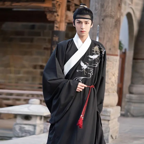 Халат Hanfu, мужской весенний халат, Оригинальный китайский стиль, повседневный костюм в старинном стиле