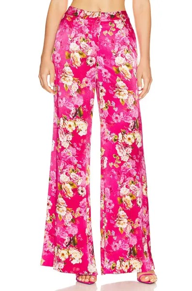 Брюки L'AGENCE Pilar Wide Leg, цвет Cabaret Pink Multi Moschata Rosa