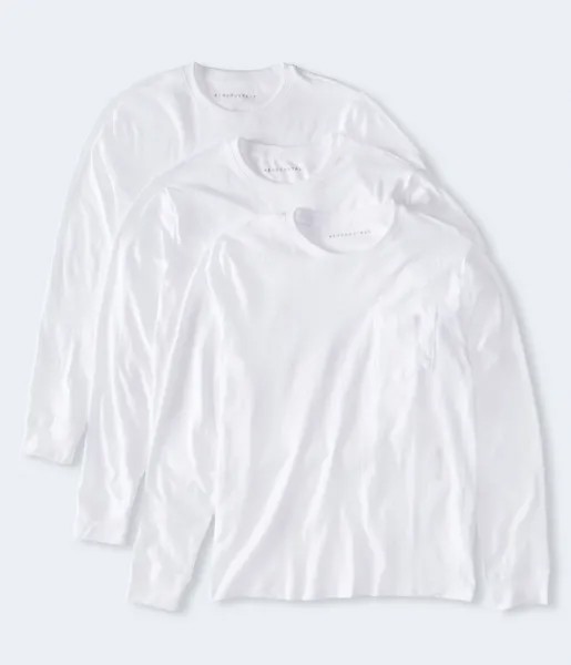 Набор из 3 футболок с длинными рукавами и карманами Aeropostale, белый