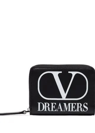 Valentino Garavani кошелек Black VLTN Dreamers со шнурком на шею