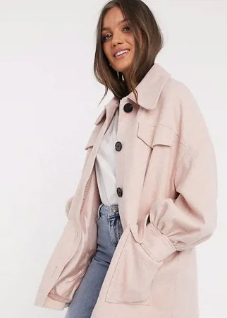 Розовая куртка с эффектными рукавами ASOS DESIGN Petite-Розовый
