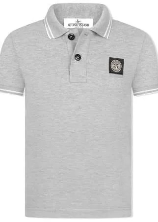 Stone Island Junior рубашка поло с нашивкой-логотипом