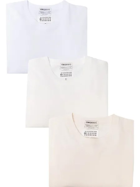 Maison Margiela комплект из трех футболок, белый