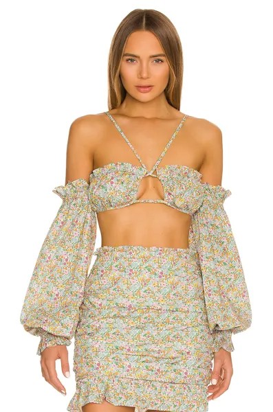 Топ For Love & Lemons Raleigh Crop, синий