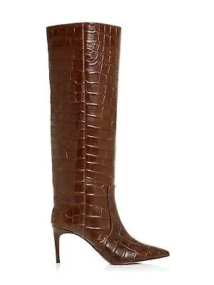 KURT GEIGER Женские коричневые кожаные ботинки с крокодиловым принтом Bickley Toe Stiletto Leather Boots 36