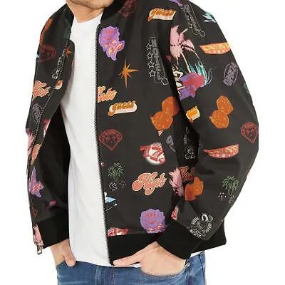 Guess Мужская осенняя куртка-бомбер с принтом для холодной погоды BHFO 9809