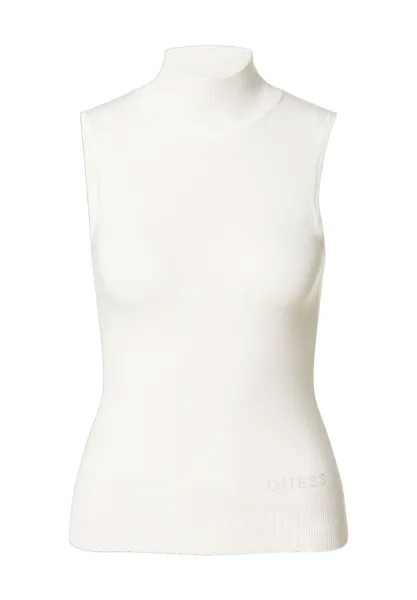 Топ, водолазка, манжеты в рубчик, женский GUESS, цвет Cream White