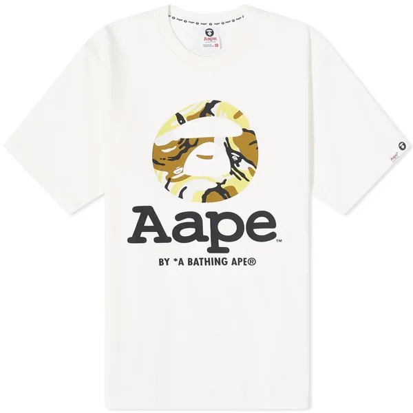 Футболка Aape Og Moonface New Yem Camo, слоновая кость