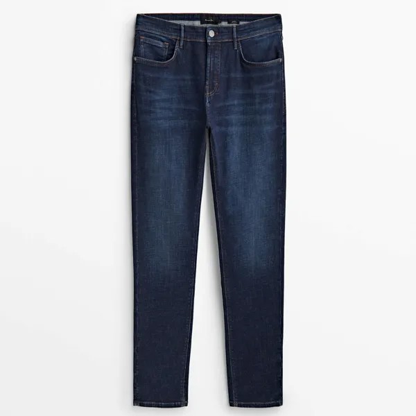 Джинсы зауженные Massimo Dutti Soft Stone, темно-синий