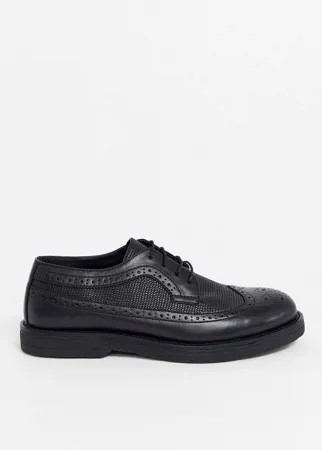 Черные броги на шнуровке и массивной подошве KG by Kurt Geiger-Черный