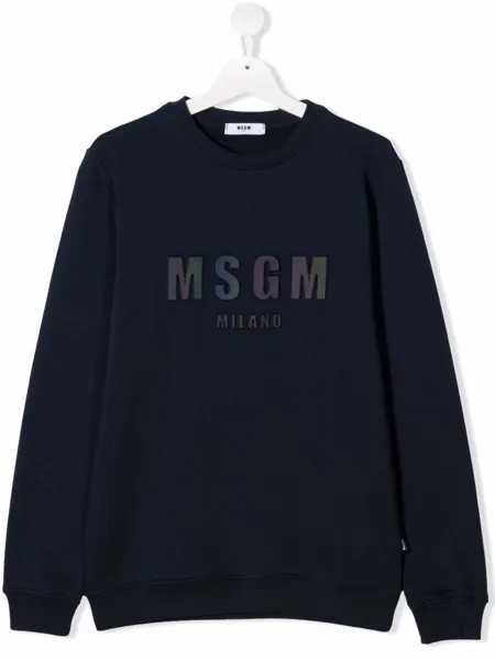 MSGM Kids толстовка с нашивкой-логотипом