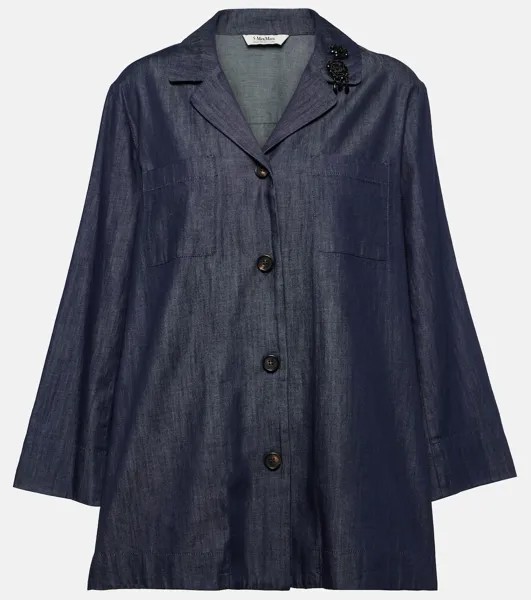 Украшенный топ из хлопкового денима 'S Max Mara, синий