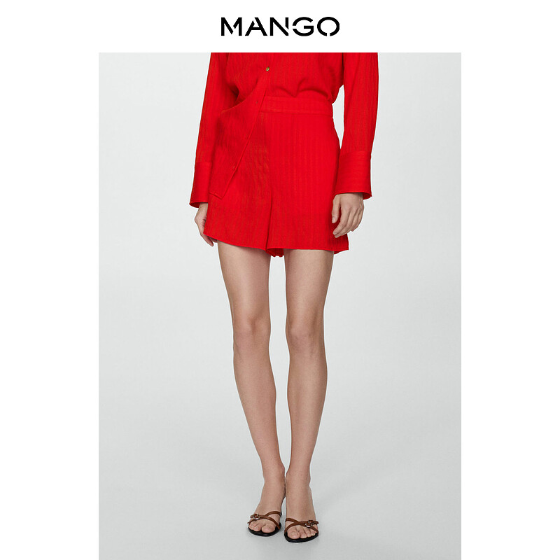 Женские шорты Mango из струящейся ткани, красный