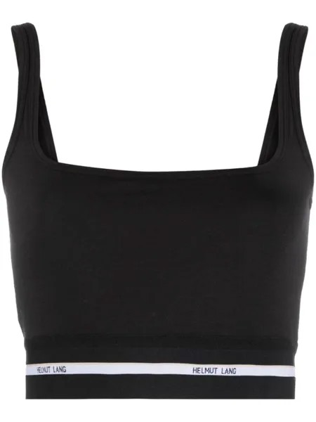Helmut Lang укороченный топ с логотипом, черный