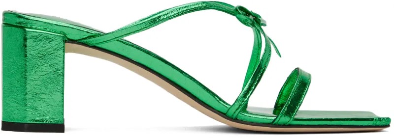 Зеленые босоножки на каблуке June Clover BY FAR