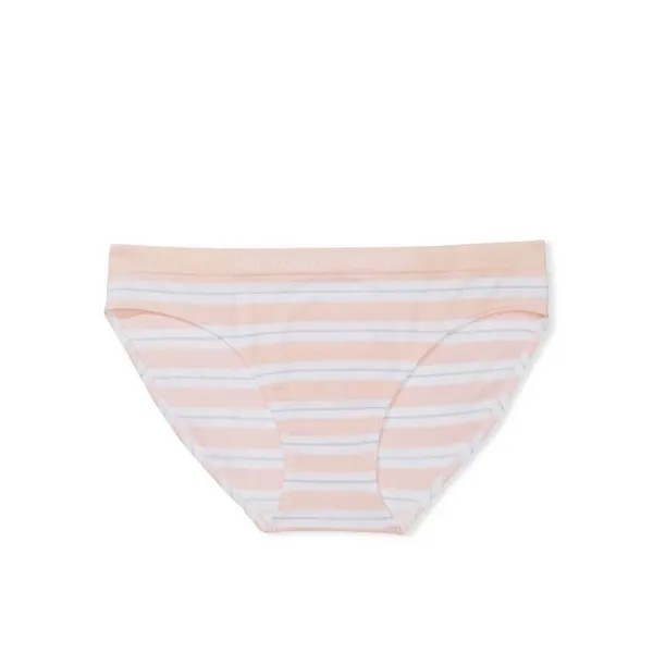 Трусики-бикини Victoria’s Secret Seamless Striped, персиковый/белый