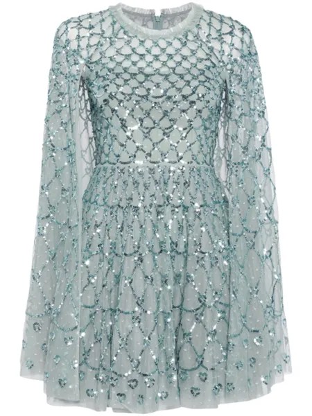 Needle & Thread платье мини с пайетками, синий