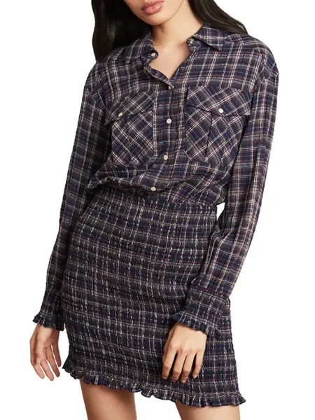 Клетчатое мини-платье Melnar Veronica Beard, цвет Navy Multi