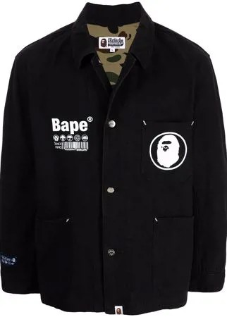 A BATHING APE® джинсовая куртка с логотипом