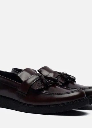 Мужские ботинки лоферы Fred Perry x George Cox Tassel, цвет бордовый, размер 44 EU