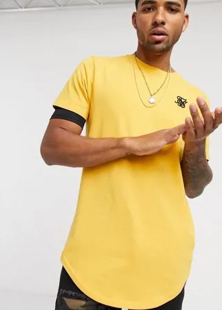 Желтая спортивная футболка с короткими рукавами Siksilk-Желтый