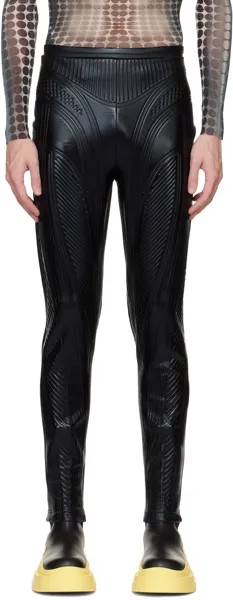 Черные брюки с тиснением Mugler