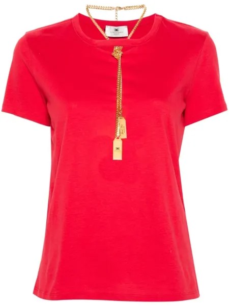 Elisabetta Franchi футболка с вырезами, красный