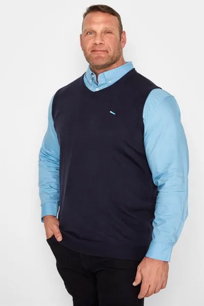 Вязаный свитер без рукавов BadRhino Big & Tall, синий