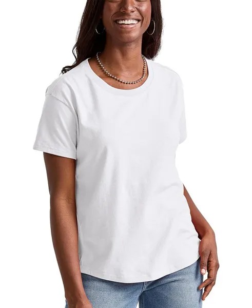 Женская свободная футболка Originals Triblend с короткими рукавами Hanes, белый