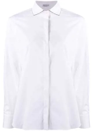 Brunello Cucinelli рубашка с короткими рукавами и декором Monili