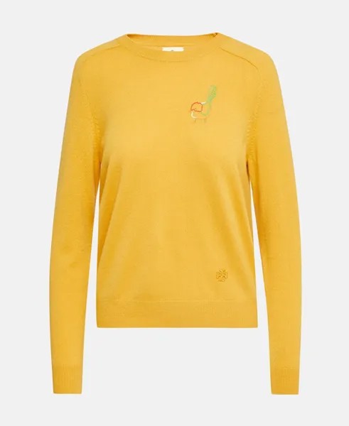 Кашемировый пуловер Tory Burch, темно-желтый