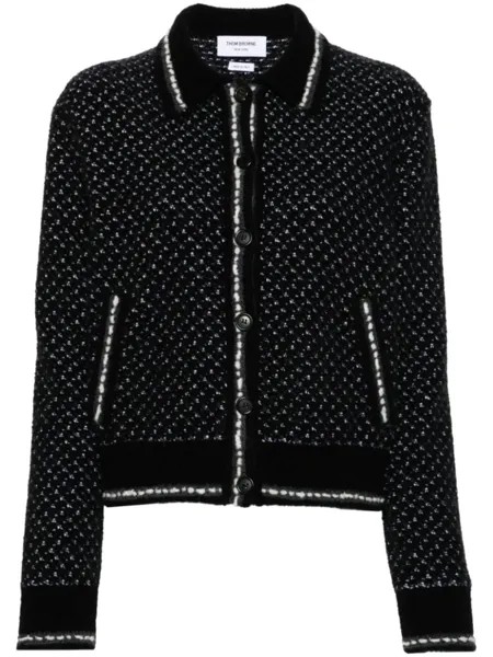 Thom Browne бомбер с косым воротником, черный