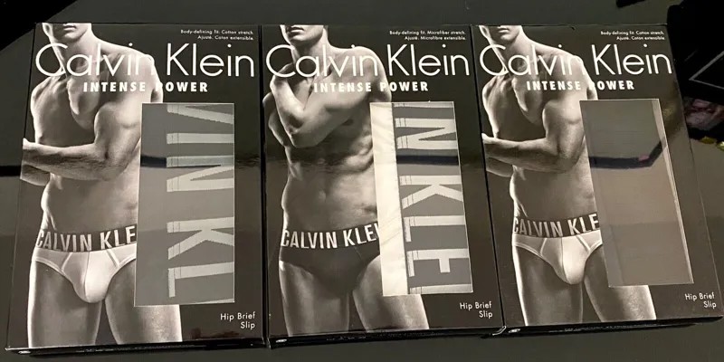 Calvin Klein Intense Power Blue Хлопковые эластичные трусы-брифы на бедрах Белый Черный