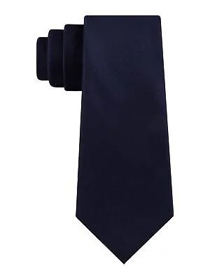 DKNY Мужской темно-синий однотонный шелковый галстук с тонким воротником
