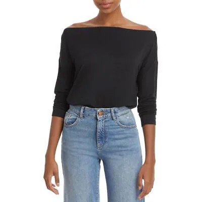 Paige Womens Suvi Black Off The Shoulder Stretch Shirt Bodysuit Top S BHFO 3140