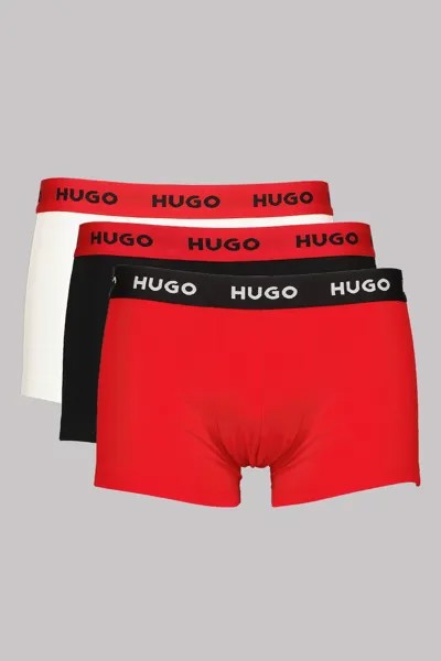 Боксеры с логотипом - 3 пары Hugo, красный