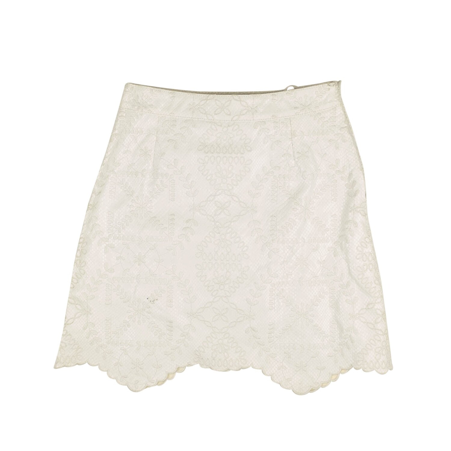 Белая кожаная юбка с вышивкой Off-White, белый