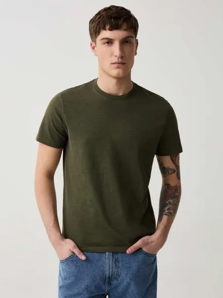 Футболка с круглым вырезом из джерси Ovs, цвет army green