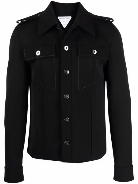 Bottega Veneta contrast-stitching epaulettes shirt jacket